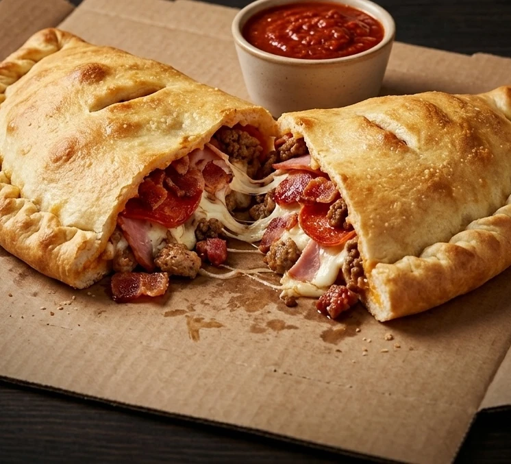 Meat Lover Calzone at Pizza On Fire, Calgary